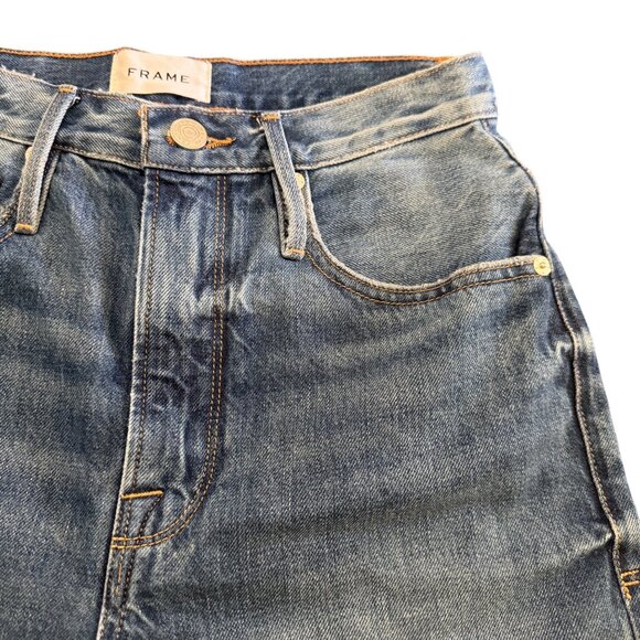 Frame Le Vintage Women's Raw Edge Denim Bermuda Shorts, Size 24 - Picture 3 of 9